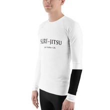 Load image into Gallery viewer, Men&#39;s Ranked BJJ or Surfing Surf-Jitsu Rash Guard - Black Belt on White