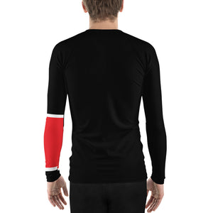 Men's Ranked BJJ or Surfing SurfJitsu Rash Guard - Black Belt on Black