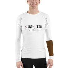 Load image into Gallery viewer, Men&#39;s Ranked BJJ or Surfing Surf-Jitsu Rash Guard - Brown Belt on White