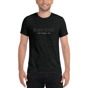 Surf + JiuJitsu = Life Short sleeve tri-blend t-shirt