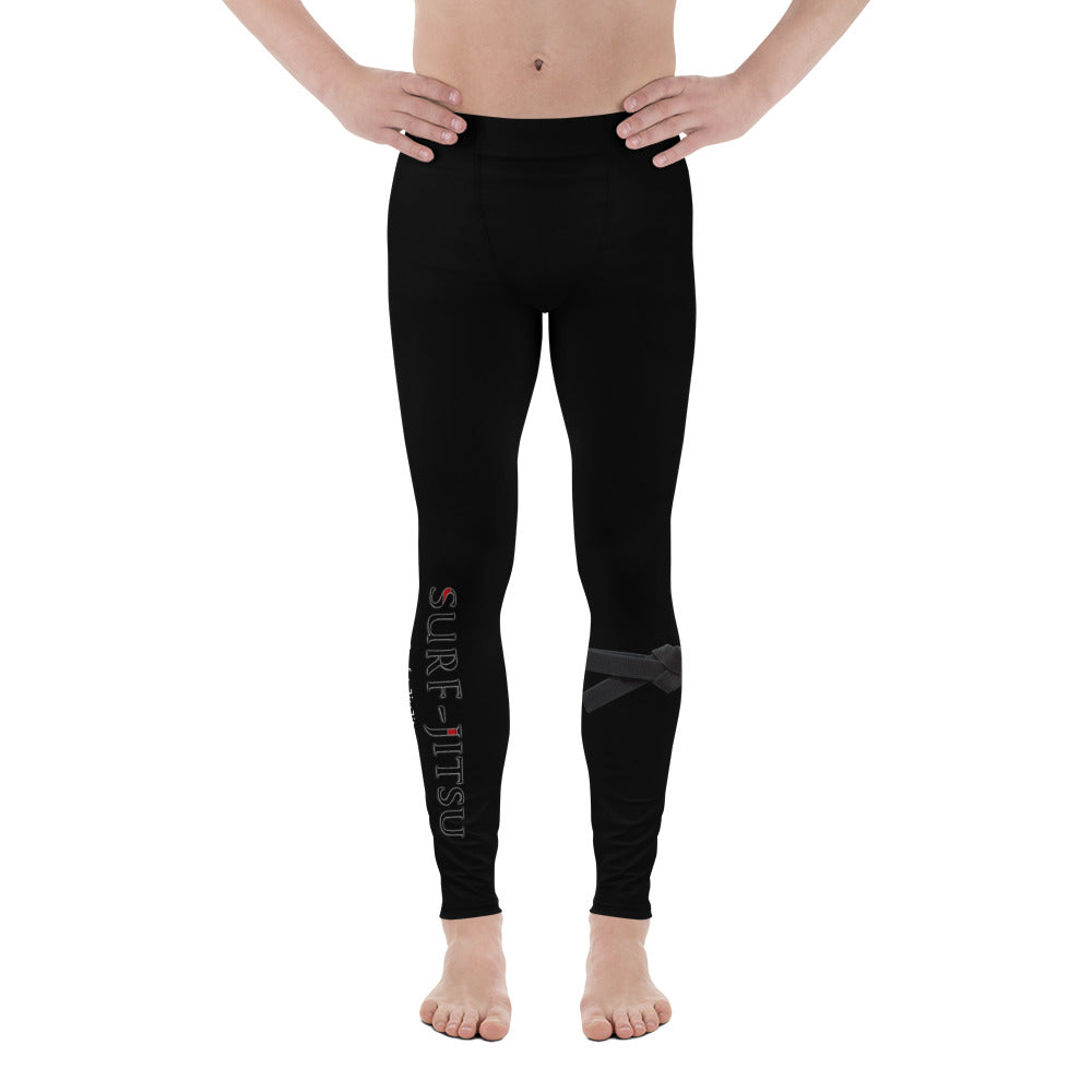 Men's Black Belt Ranked Compression Pant Leggings