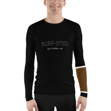Load image into Gallery viewer, Men&#39;s Ranked BJJ or Surfing Surf-Jitsu Rash Guard - Brown Belt on Black
